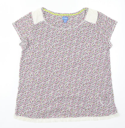 Simply Vera Womens Pink Geometric Rayon Top Pyjama Top Size L