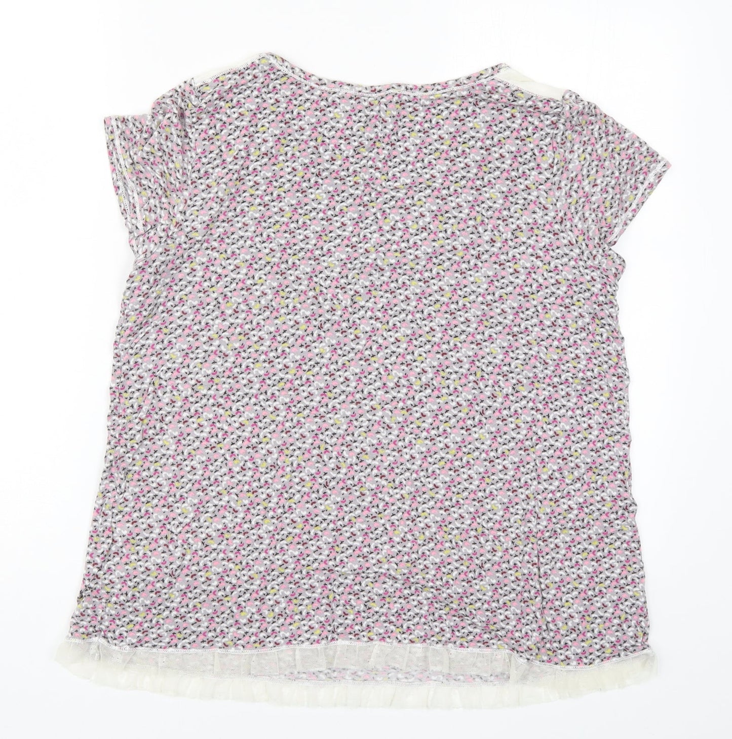 Simply Vera Womens Pink Geometric Rayon Top Pyjama Top Size L