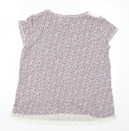 Simply Vera Womens Pink Geometric Rayon Top Pyjama Top Size L