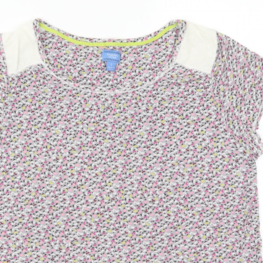 Simply Vera Womens Pink Geometric Rayon Top Pyjama Top Size L