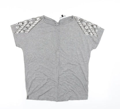 Warehouse Womens Grey   Basic T-Shirt Size 6