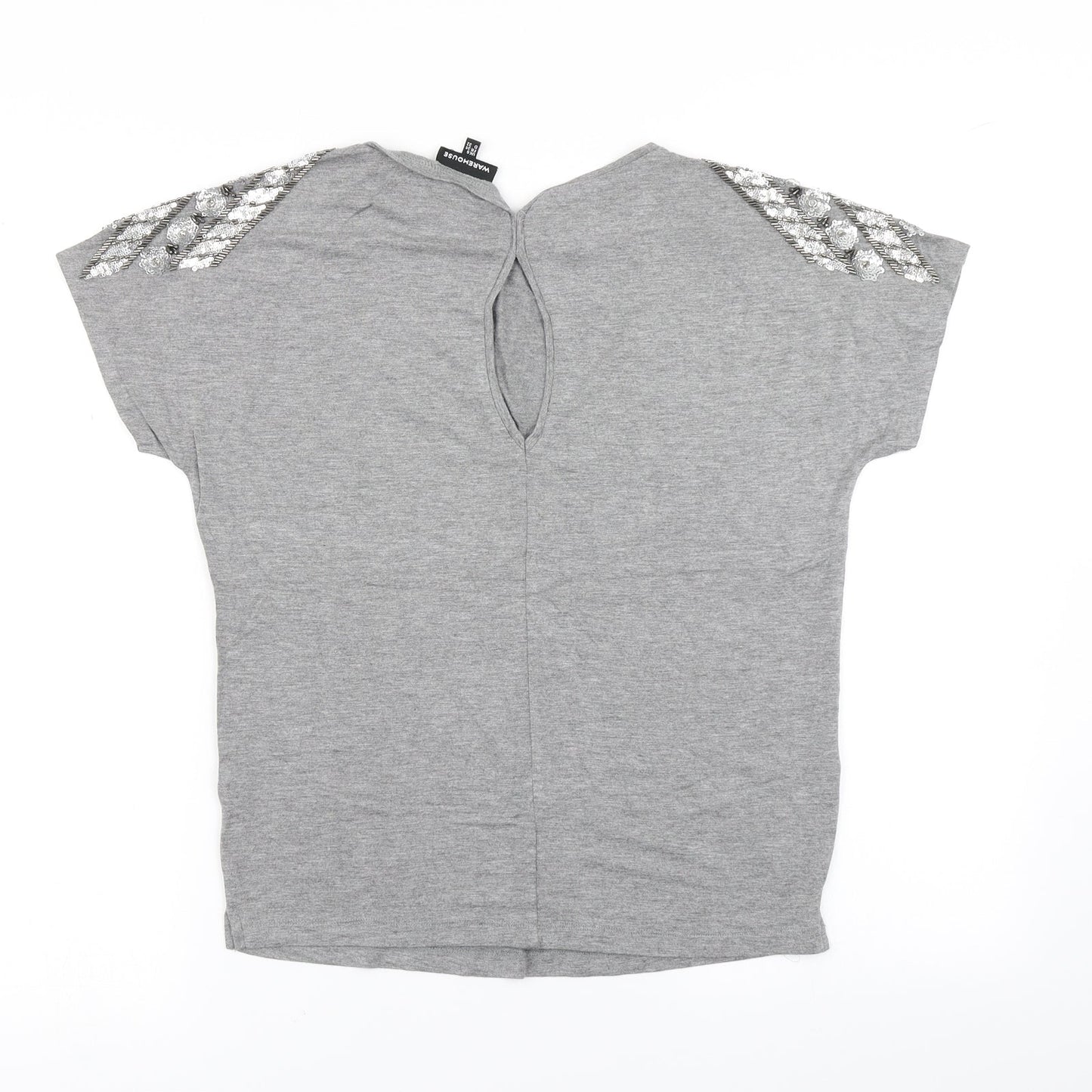 Warehouse Womens Grey   Basic T-Shirt Size 6