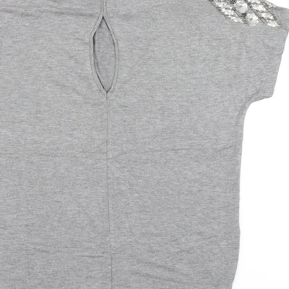 Warehouse Womens Grey   Basic T-Shirt Size 6