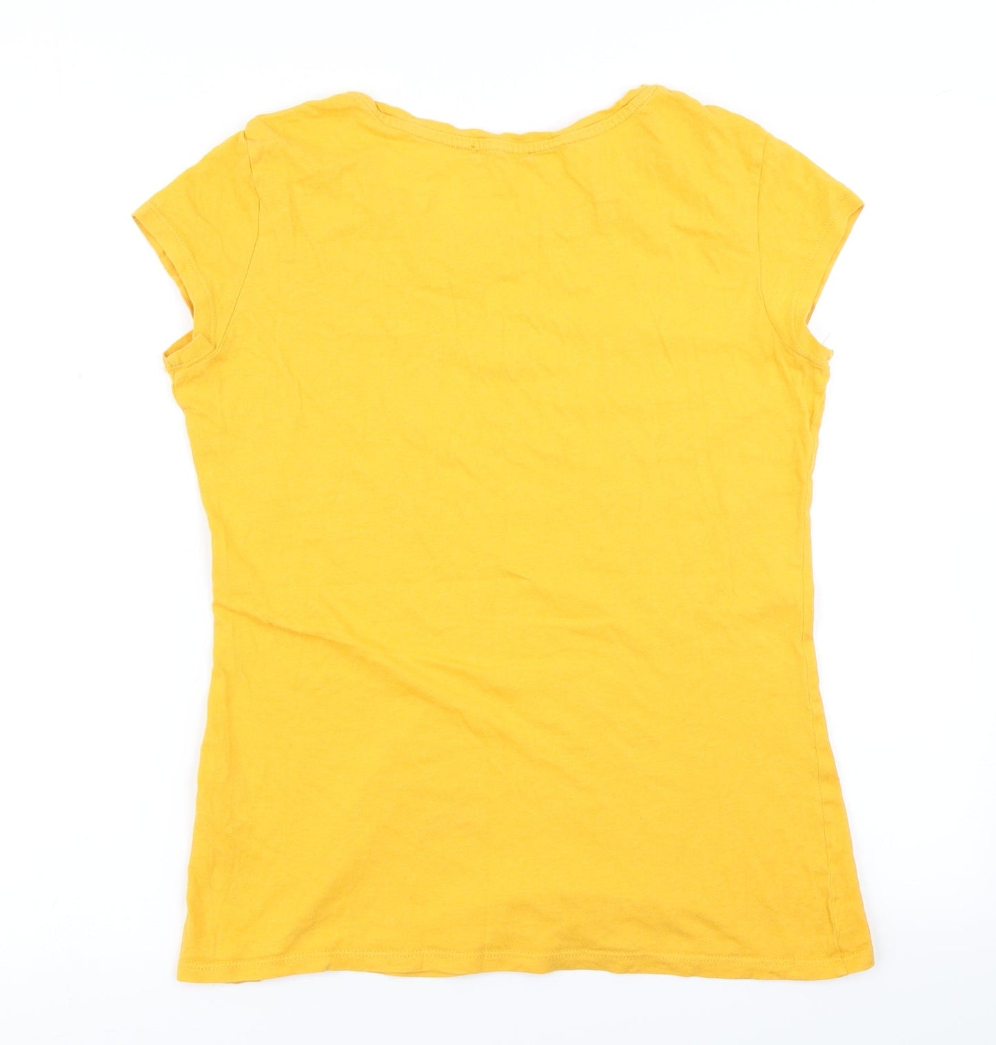 Womens UK Size XL Terranova Yellow Basic T-Shirt