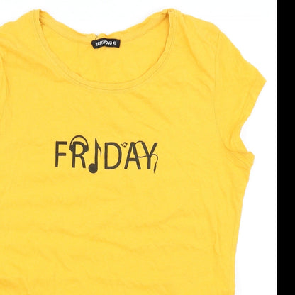 Womens UK Size XL Terranova Yellow Basic T-Shirt