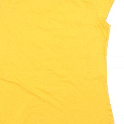 Womens UK Size XL Terranova Yellow Basic T-Shirt