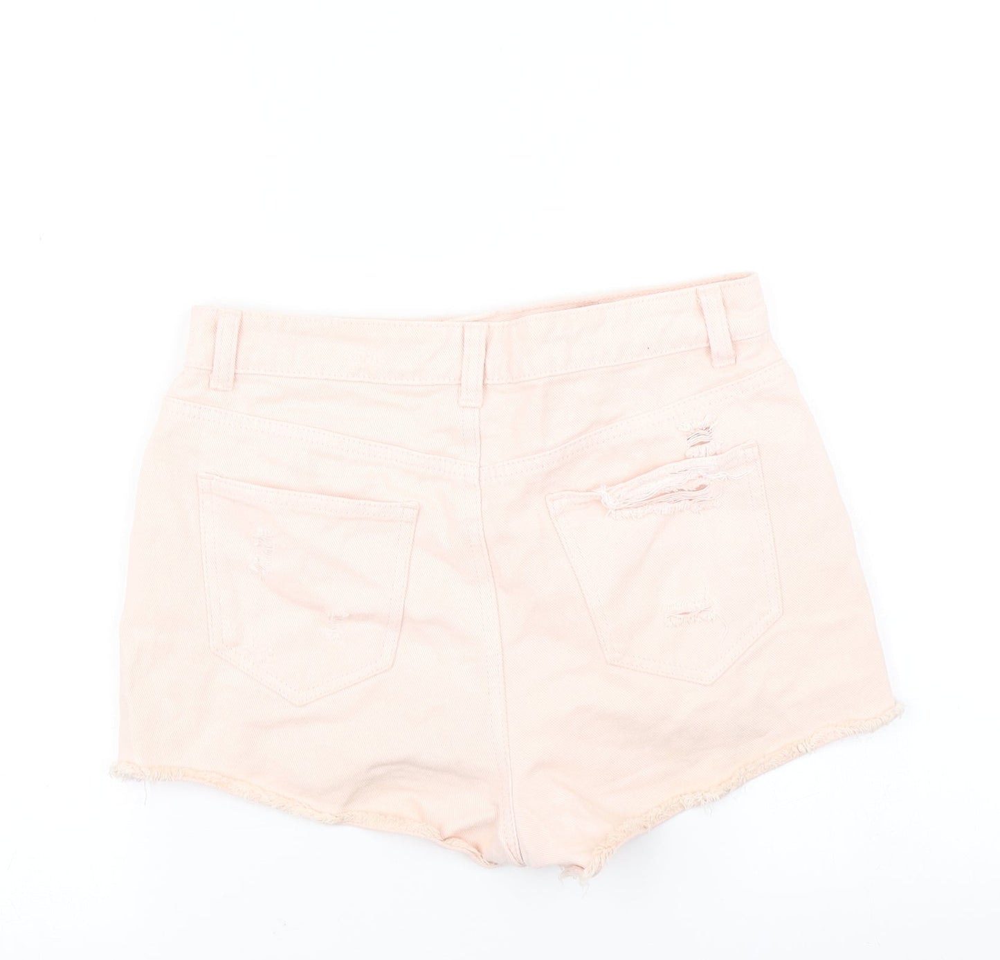 Denim Co Womens Pink  Denim Hot Pants Shorts Size 8 - Distressed