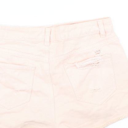 Denim Co Womens Pink  Denim Hot Pants Shorts Size 8 - Distressed