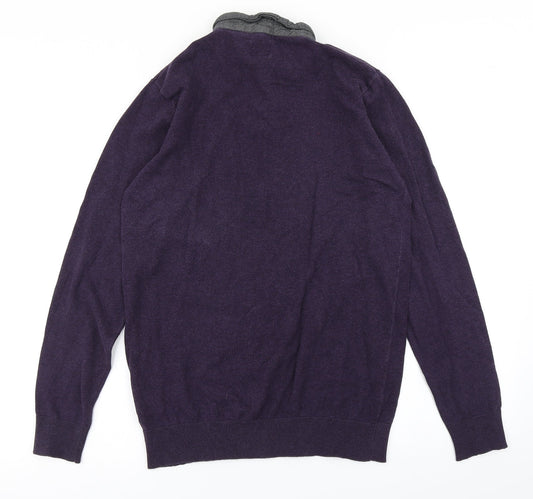 ACW85 Mens Purple  Knit  Polo Size S