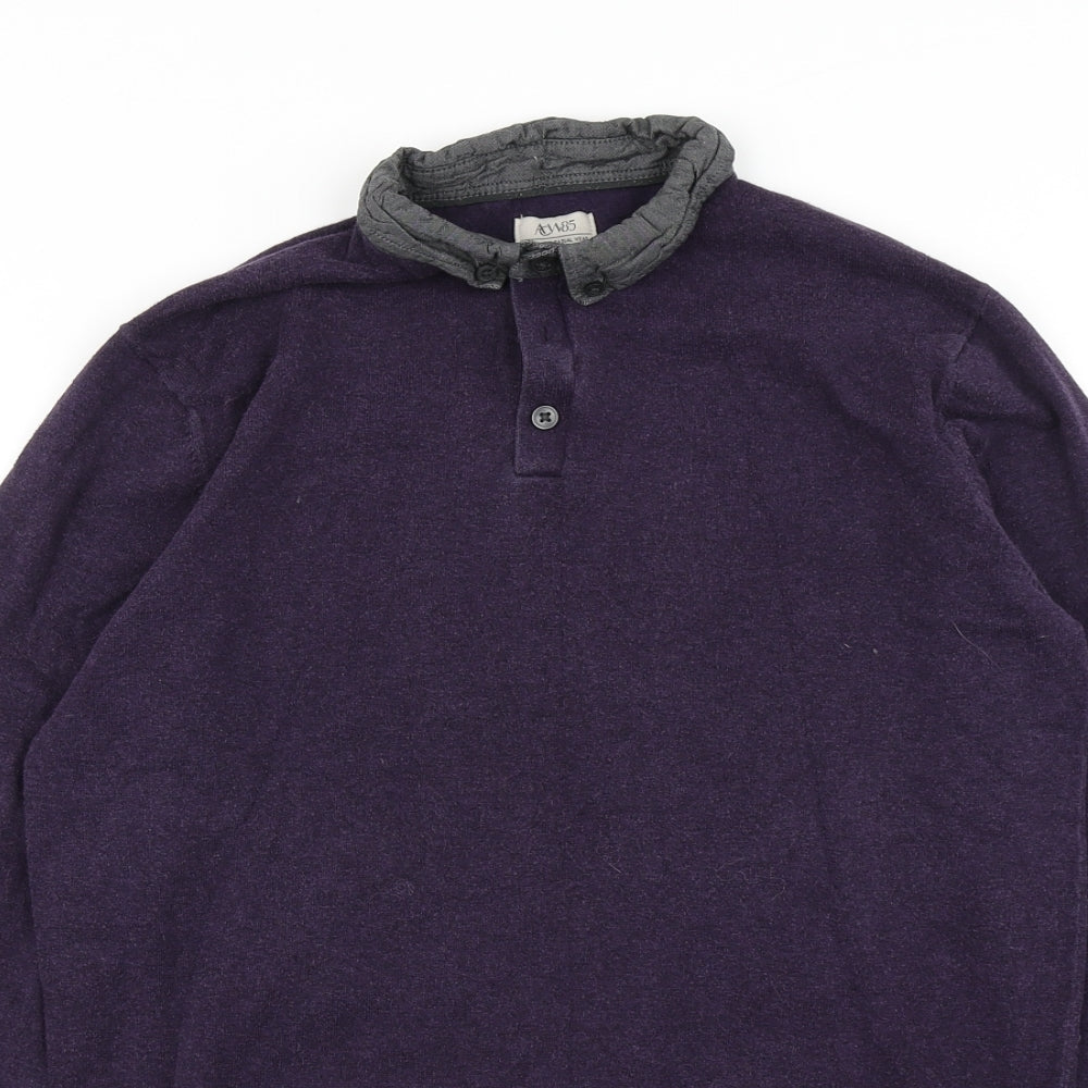 ACW85 Mens Purple  Knit  Polo Size S