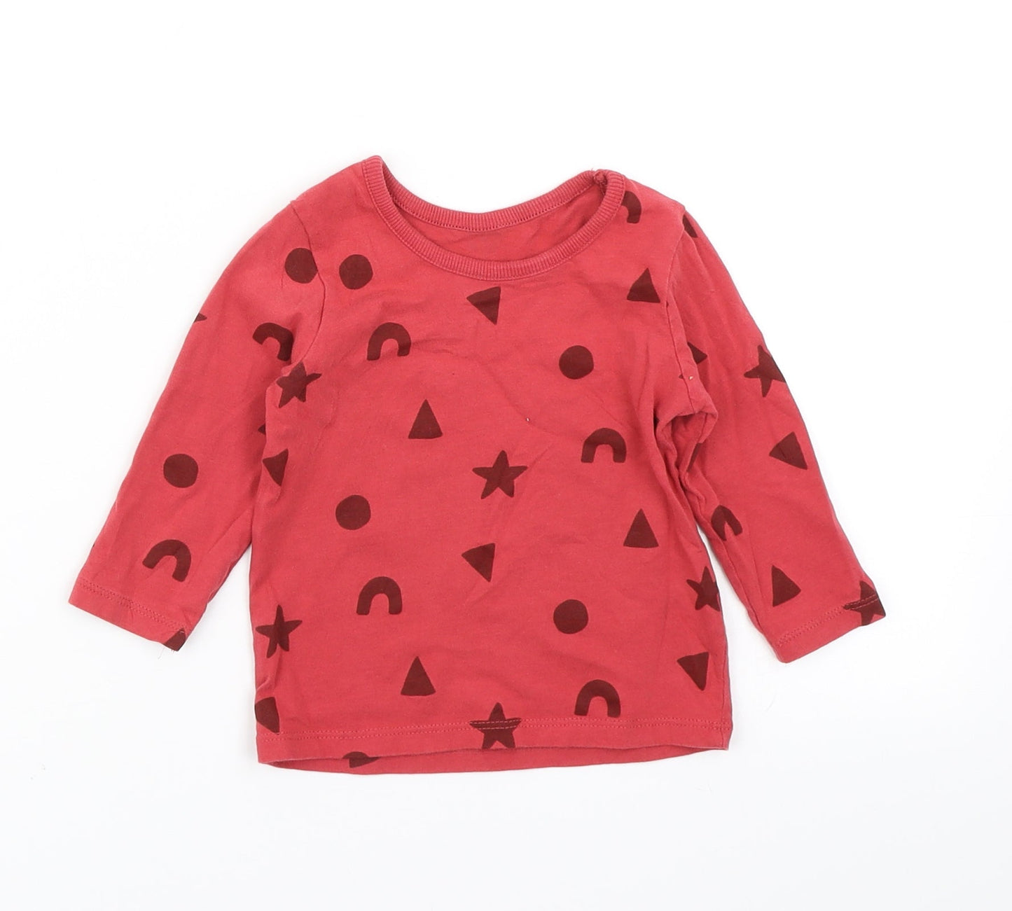 George Girls Pink Spotted  Basic T-Shirt Size 6-9 Months