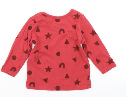 George Girls Pink Spotted  Basic T-Shirt Size 6-9 Months