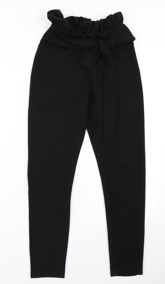 Womens UK Size 6 PRETTYLITTLETHING Regular Fit Dress Pants Black Trousers