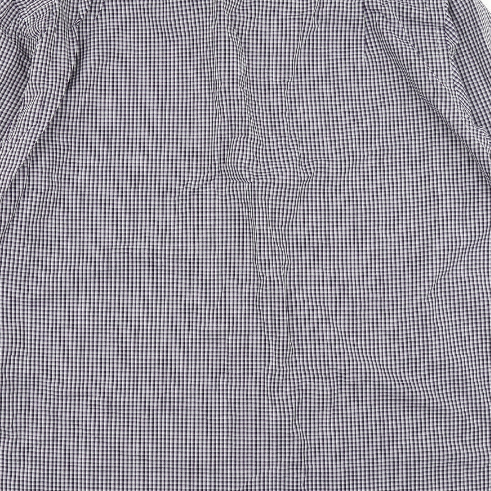 F&F Mens Purple Plaid   Button-Up Size 16.5