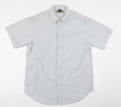 Mens UK Size L Naturalife Blue  Button-Up Short Sleeve Casual Shirt