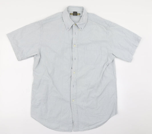 Mens UK Size L Naturalife Blue  Button-Up Short Sleeve Casual Shirt