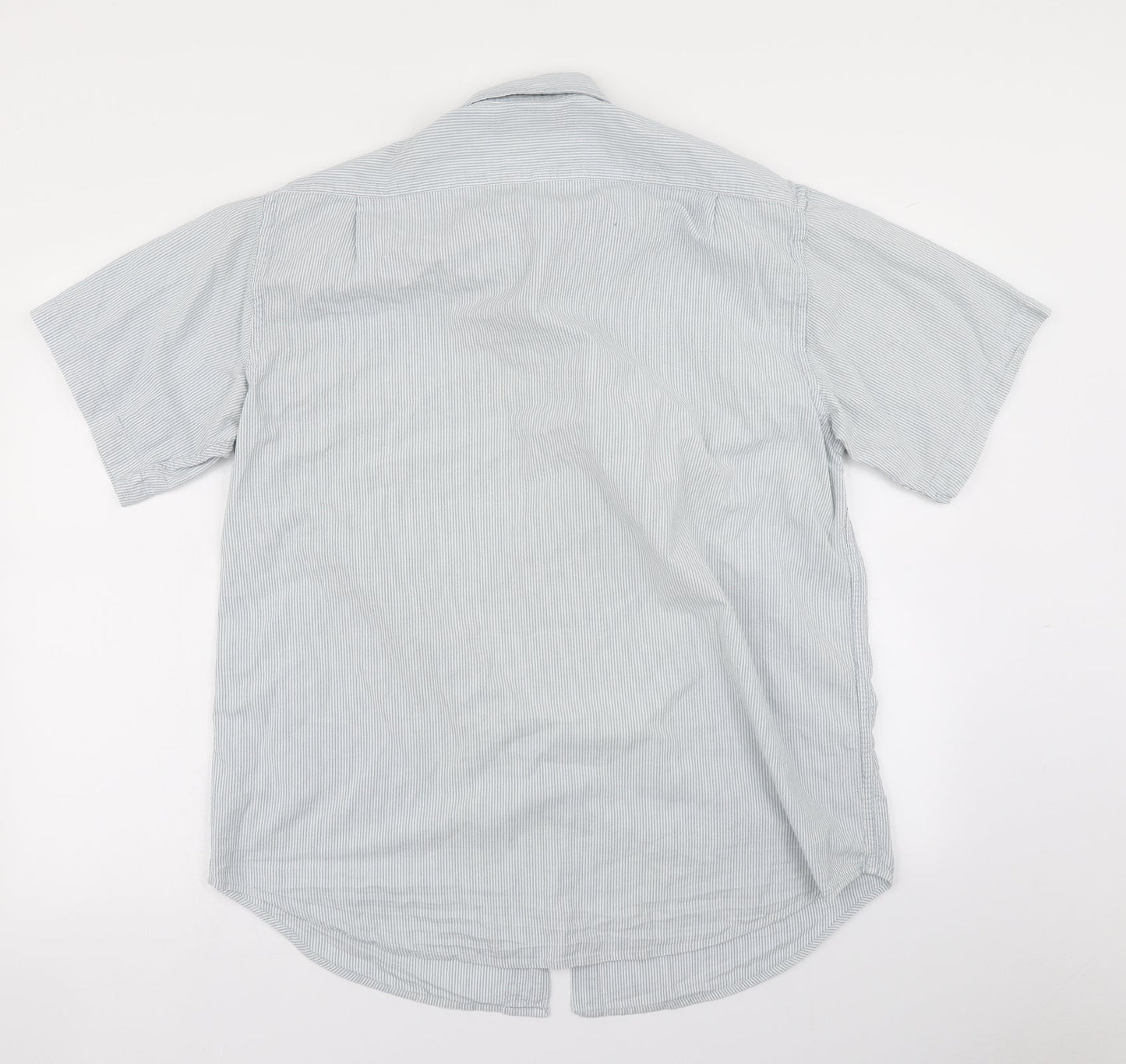 Mens UK Size L Naturalife Blue  Button-Up Short Sleeve Casual Shirt