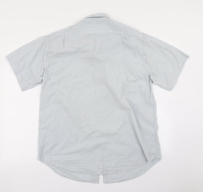 Mens UK Size L Naturalife Blue  Button-Up Short Sleeve Casual Shirt