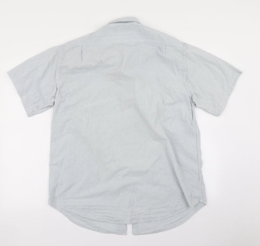 Mens UK Size L Naturalife Blue  Button-Up Short Sleeve Casual Shirt