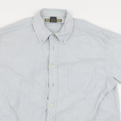 Mens UK Size L Naturalife Blue  Button-Up Short Sleeve Casual Shirt
