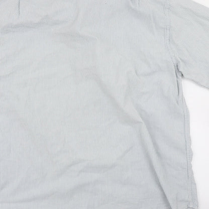 Mens UK Size L Naturalife Blue  Button-Up Short Sleeve Casual Shirt