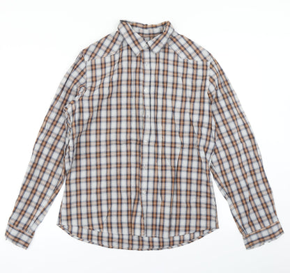 Mens UK Size L New Look Brown  Button-Up Long Sleeve Casual Shirt