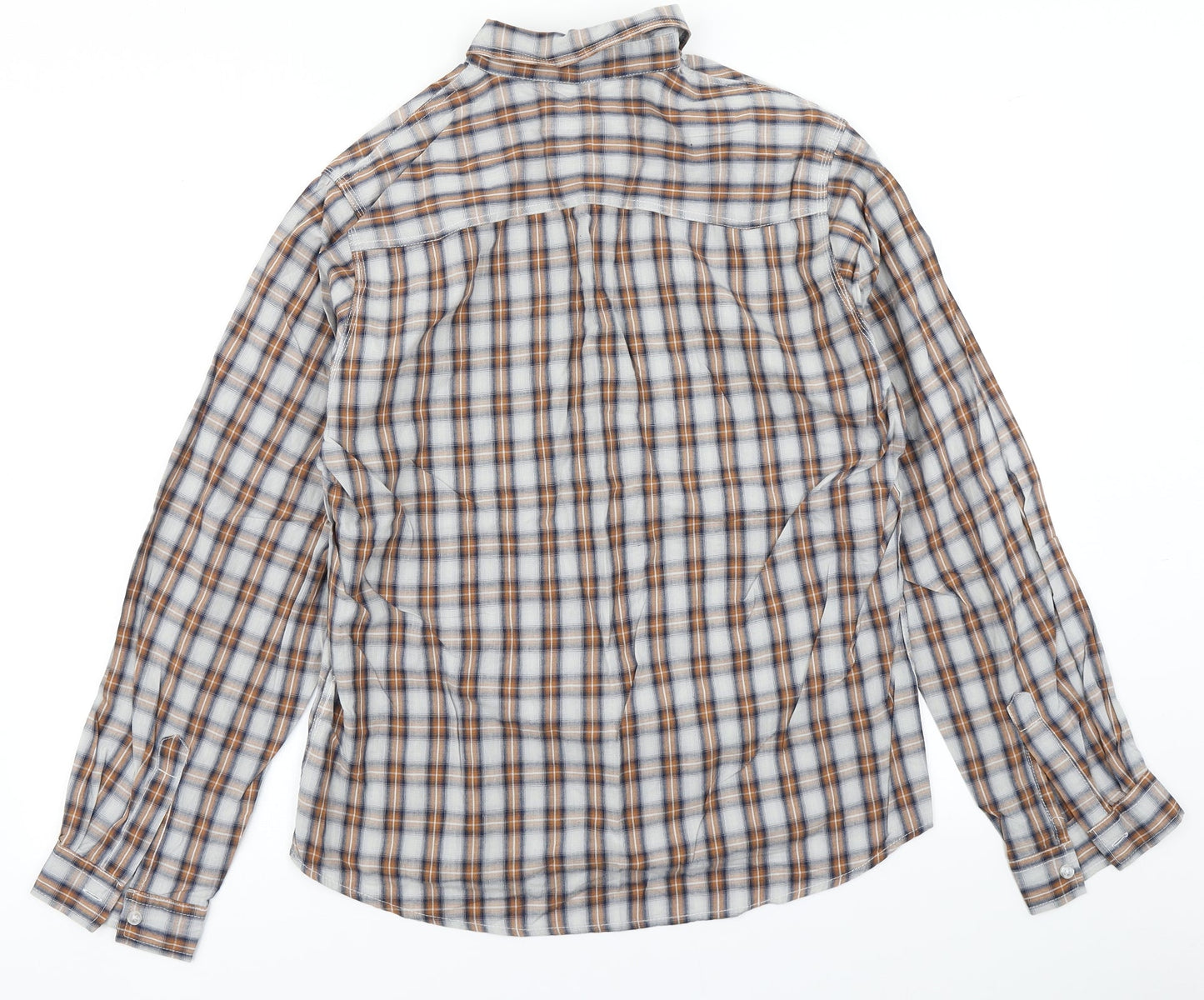 Mens UK Size L New Look Brown  Button-Up Long Sleeve Casual Shirt