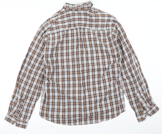Mens UK Size L New Look Brown  Button-Up Long Sleeve Casual Shirt