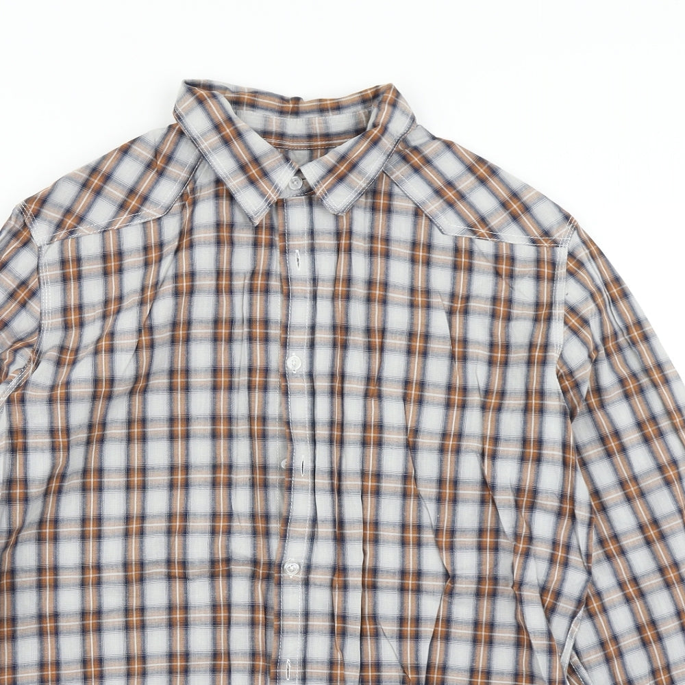 Mens UK Size L New Look Brown  Button-Up Long Sleeve Casual Shirt
