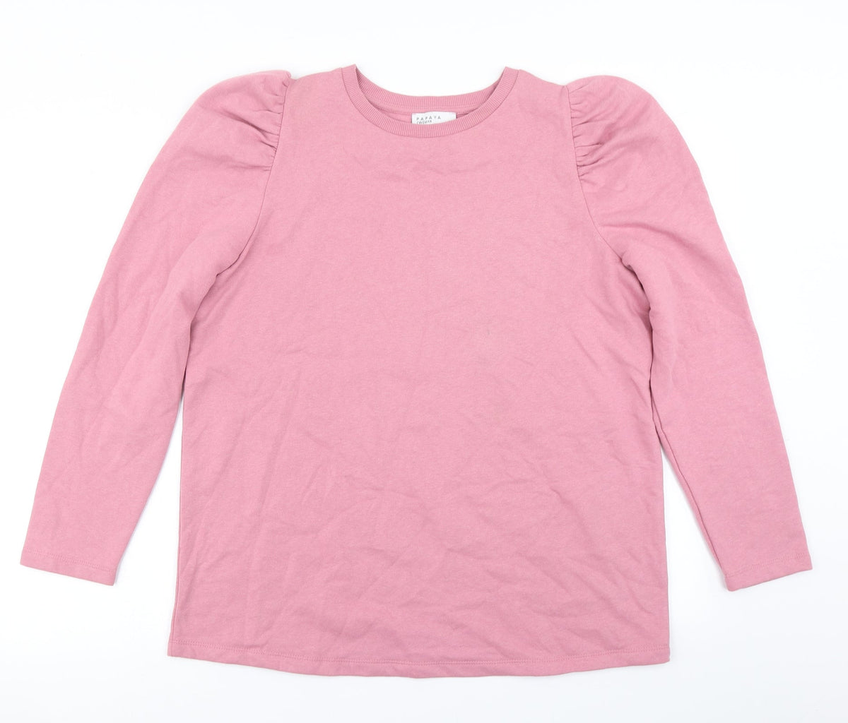 Additional front view of Papaya women’s pink pullover sweatshirt, size UK 14