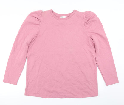 Additional front view of Papaya women’s pink pullover sweatshirt, size UK 14