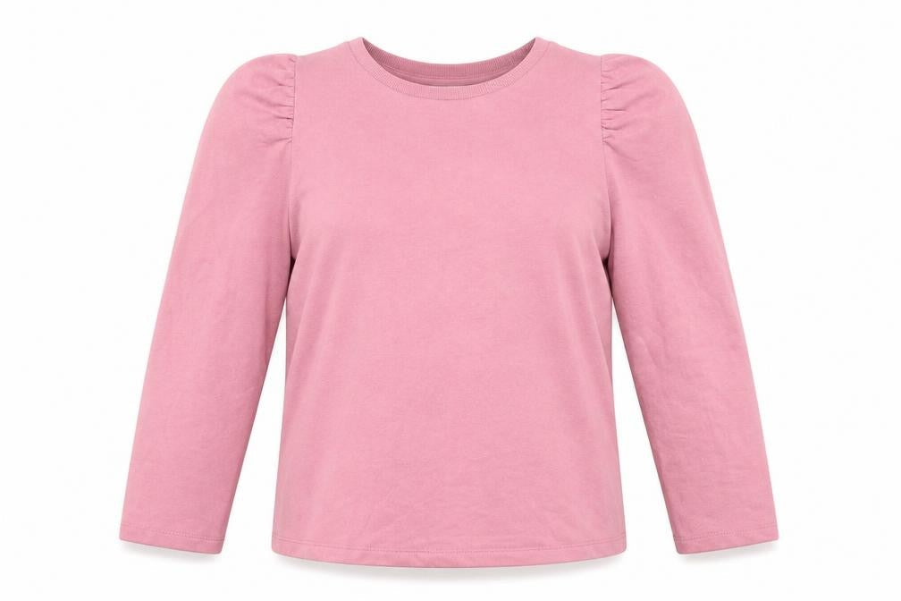 Front view of Papaya women’s pink pullover sweatshirt, size UK 14