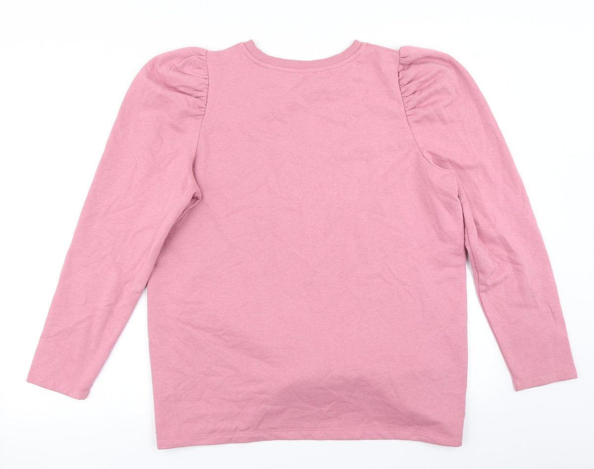 Back view of Papaya women’s pink pullover sweatshirt, size UK 14