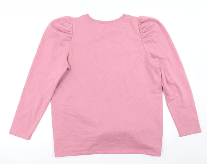 Back view of Papaya women’s pink pullover sweatshirt, size UK 14