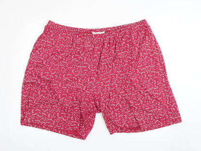 Daxon Womens Pink Floral  Sweat Shorts Size 58 in