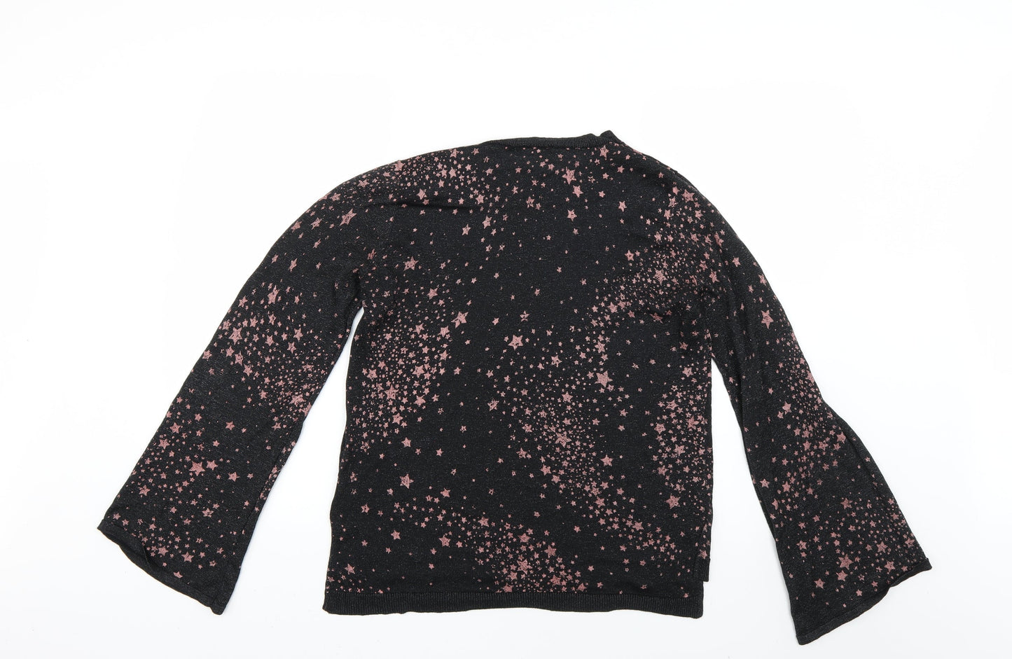 TU Womens Black Geometric  Pullover Jumper Size 14