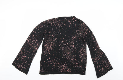 TU Womens Black Geometric  Pullover Jumper Size 14