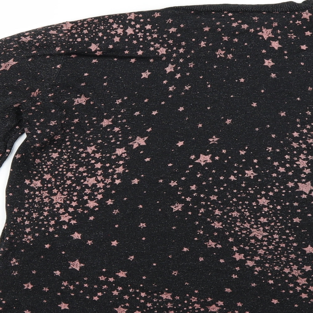 TU Womens Black Geometric  Pullover Jumper Size 14