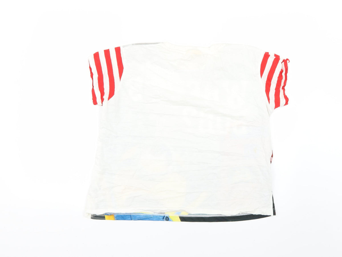 Back view of Minions boys’ multicoloured geometric basic t-shirt, size M