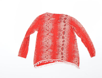 MissLook Girls Red Animal Print  Pullover Jumper Size 11-12 Years