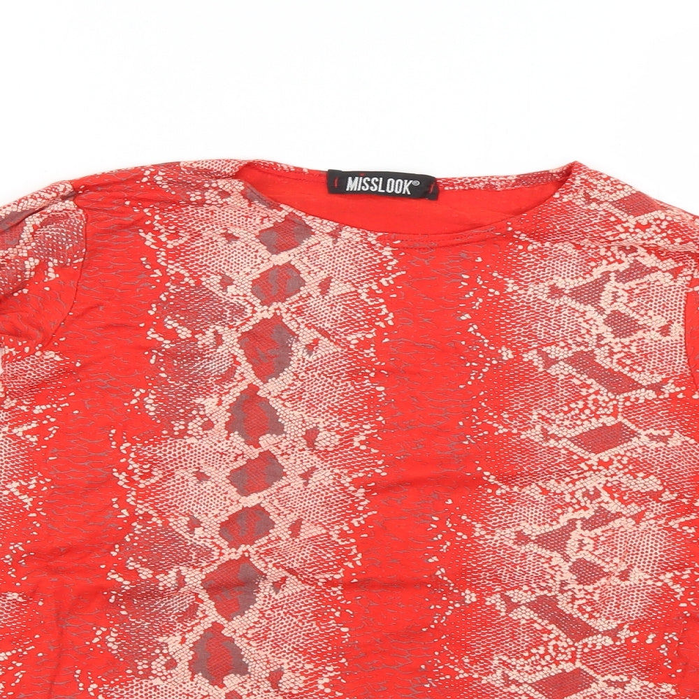 MissLook Girls Red Animal Print  Pullover Jumper Size 11-12 Years