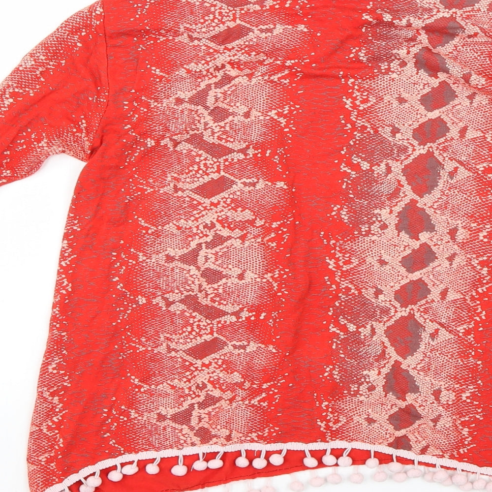 MissLook Girls Red Animal Print  Pullover Jumper Size 11-12 Years