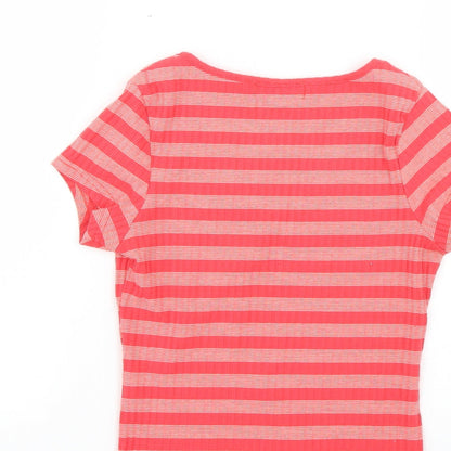 Primark Womens Red Striped  Basic T-Shirt Size 4