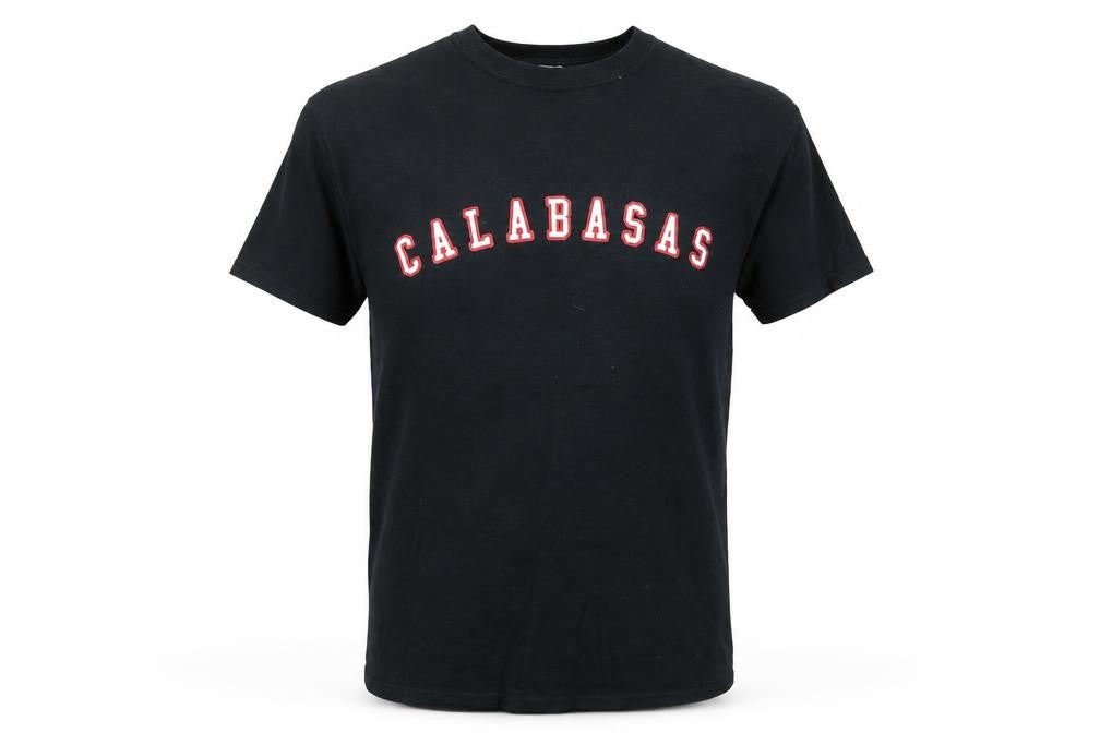 Front view of Boohoo men’s black t-shirt, size S