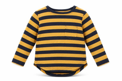 Front view of Nutmeg Baby Multicoloured Striped Basic T-Shirt, size 12-18, Months