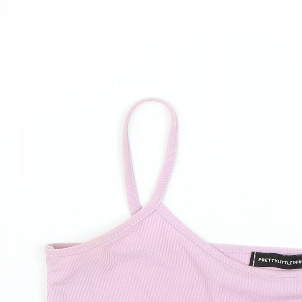 Womens UK Size 8 PRETTYLITTLETHING Purple Basic Tank