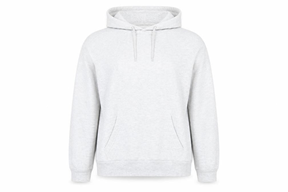 Front view of Primark women’s grey pullover hoodie, size UK 8
