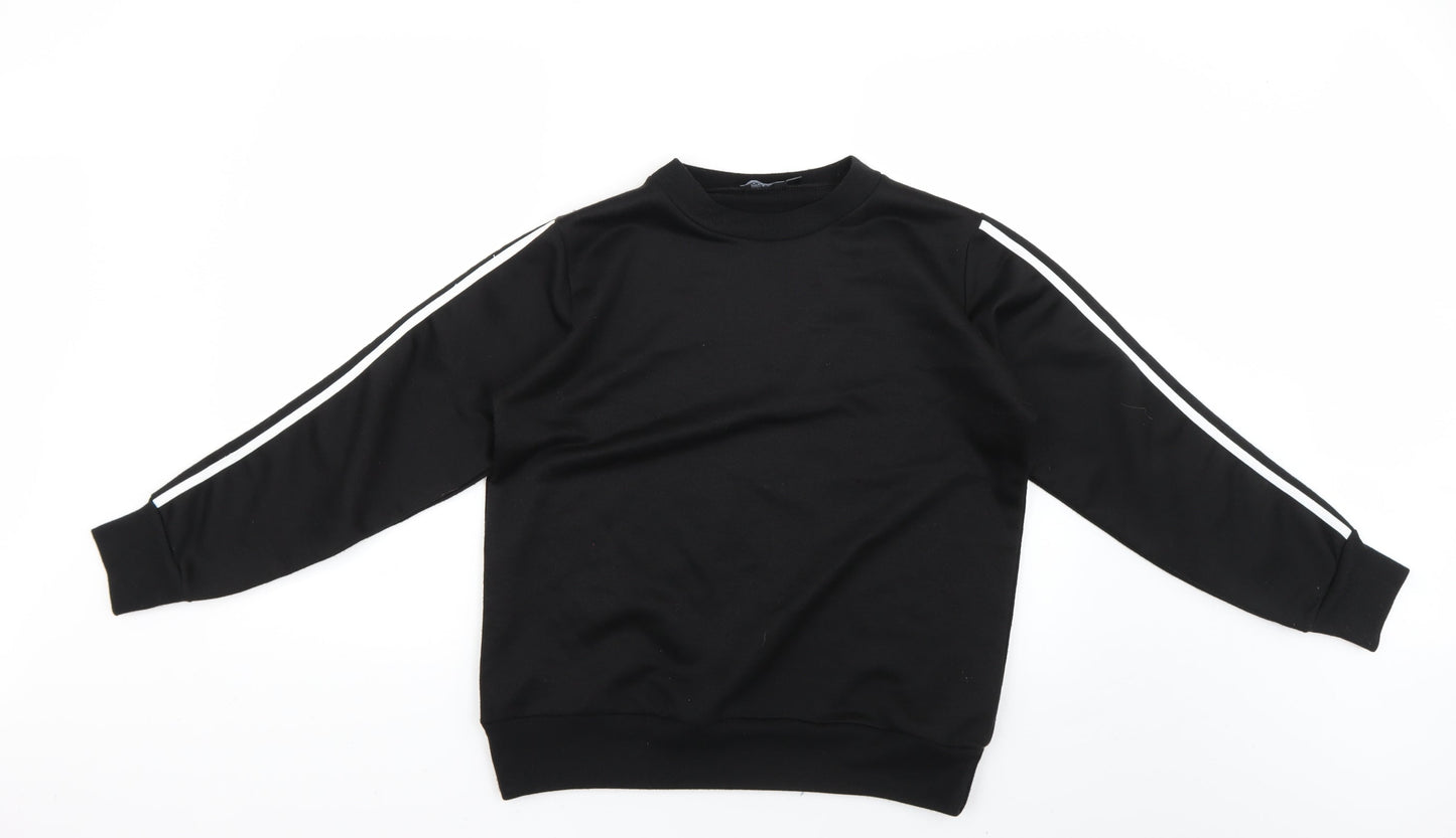 Boohoo Womens Black Striped  Pullover Jumper Size 10