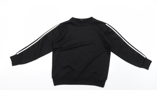 Boohoo Womens Black Striped  Pullover Jumper Size 10