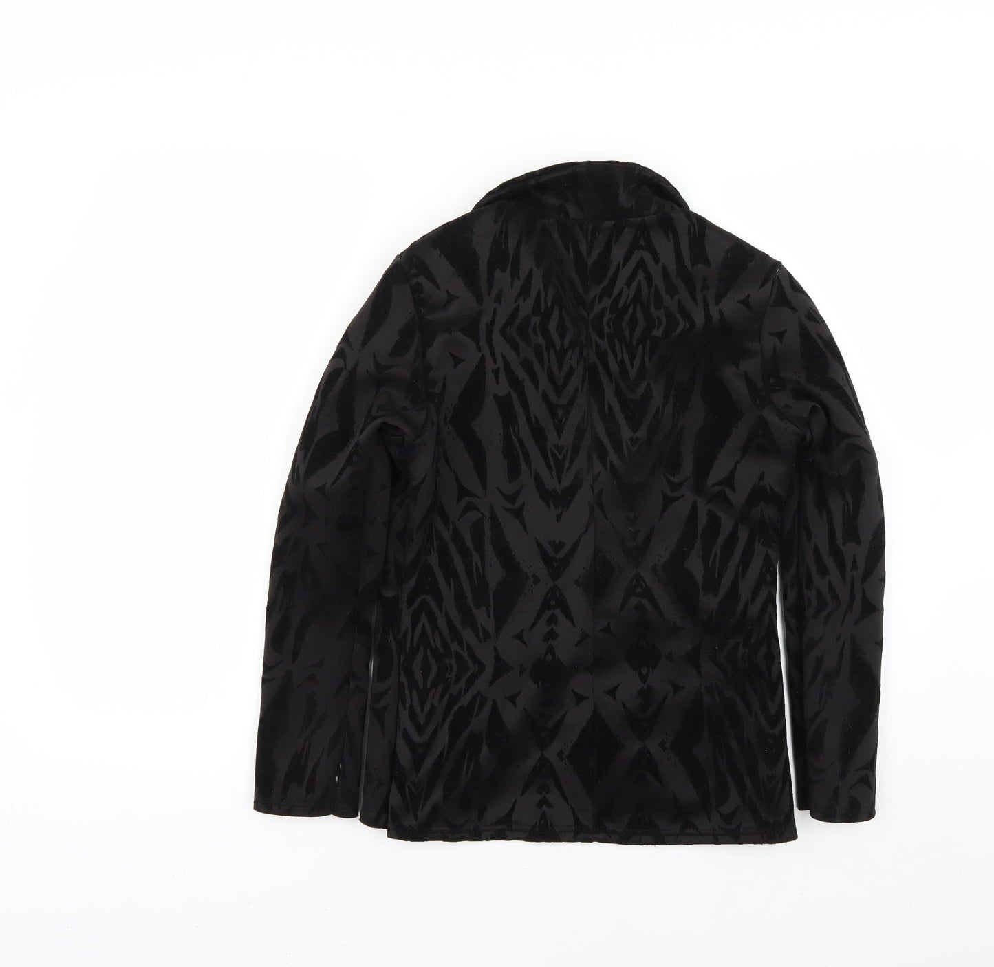 ayanapa Womens Black Animal Print  Jacket Blazer Size 10